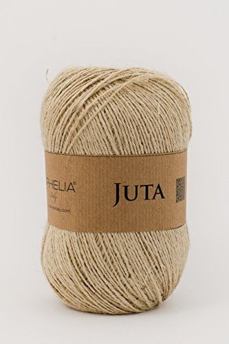 Ophelia Italy Juta - Gomitolo in Fibra di Juta Naturale 100gr Ruvido e Resistente (Colore 001 Naturale)