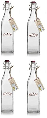 4 x Kilner Clip Top Glass Preserve Storage Bottle Olive Oil Food Dressing 0.55 Litre