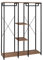 WOLTU XXXL Kleiderständer Freistehender mit Regal Wäscheständer Kleiderschrank Offener Kleiderstange mit Schuhregal für Schlafzimmer, Holz und Stahl, Schwarz + Hell Eiche
