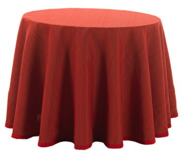 Martina Home Falda para Mesa Camilla modelo Ribera - Redonda de 80 - color Rojo