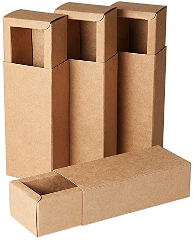 BENECREAT 20 Pack Kraftpapier Schublade Box Festival Geschenkverpackung Boxen Seife Schmuck Gefalligkeiten Geschenkverpackungen Boxen - Brown (12.3x5.4x3.5cm)