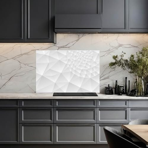 banjado Küchenrückwand Glas ohne Bohren 75x50cm – Glasrückwand Küche mit Motiv Nautilus/Spritzschutz Küchenrückwand Glas/selbstklebende Küchenrückwand Platte - magnetisch & beschreibbar