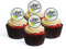 60th Birthday Edible Cupcake Toppers, 60 & Fabulous Cake Decorations - 24 x 1.5 Inch 4cm Uncut