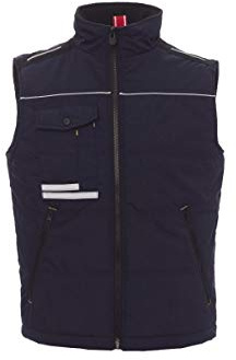 PAYPER Azua 2.0 Gilet da Lavoro Unisex Uomo Donna Poliestere Retro Sagomato Tasche Esterne Chiusura Zip Porta Smartphone Bande Reflex Interno Imbottitura Taglie Forti