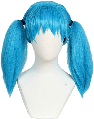 Linfairy Damen Perücke Pferdeschwanz für Halloween Cosplay Blau