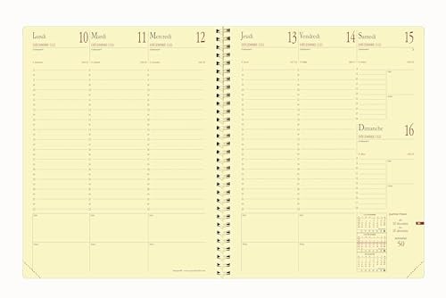 Quo Vadis - Nachfüllpack für Kalender 2026 – Manager S Prestige – Wochenkalender – Französisch – 12 Monate und 1/2 von Mitte Dezember bis Dezember – 21 x 27 cm