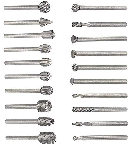 Eyech 20 Stück 3 mm Schaft HSS Frässtifte für Dremel Gravur Holzbearbeitung Werkzeug