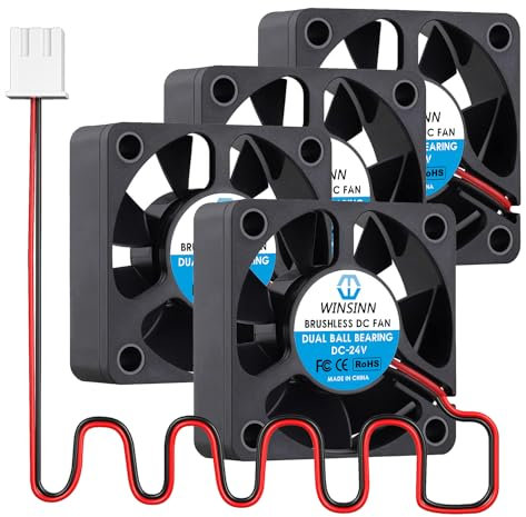 WINSINN 50mm Fan 24V Dual Ball Bearing Brushless 5015 50x15mm - High Speed (Pack of 5Pcs)