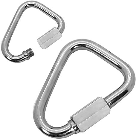 Mousqueton triangle à mousqueton en tôle Delta avec vis à vis Manille mousqueton, Taille:8mm - 10 pièces