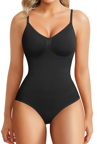BRABIC Seamless Shapewear Bodysuit for Women - V-Neck, Sleeveless, Tummy Control