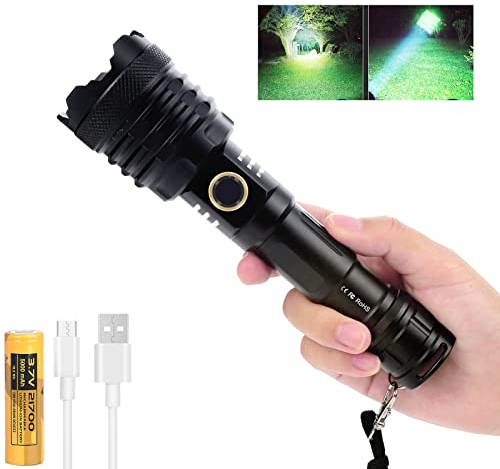 Hellste XHP110 LED Taschenlampe 200000 Lumen Leistungsstarker XHP110 LED USB wiederaufladbar Taschenlampen mit 21700 Batterien Wasserdichte zoombare Taschenlampe für Campingwanderungen