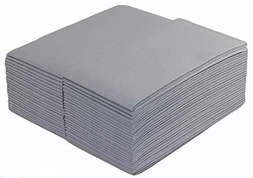 Grey Disposable Napkins 40cm 8-Fold Linen Feel Luxury Airlaid Paper Pack of 50