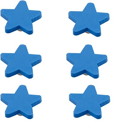 Skyscraper Cartoon-Form weiche Gummi knöpfe für Kinder Mädchen Jungen Schrankgriff Schubladenknöpfe für Kinderzimmer Schränke Spielzeug 6 Stück(Stern, Blau)