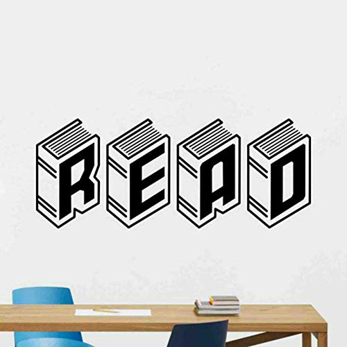 Kinder Schlafzimmer Dekoration Aufkleber Bücher Lesen Klassenzimmer Vinyl Wandaufkleber Eon Poster Selbstklebend Mädchen Junge Gif 69X28Cm