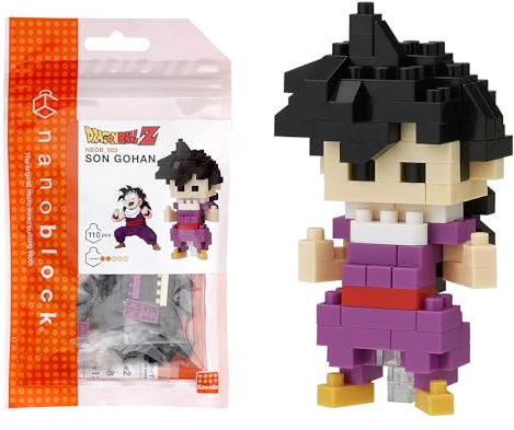 BANDAI - Nanoblock - Figur - Dragon Ball Z - Son Gohan - Mini-Bausteinfigur, Pixelart - 100 Teile - NBDB008