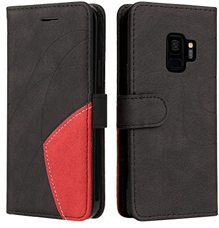 CXTcase Coque Samsung Galaxy S9, Flip PU Cuir Magnétique Protection Case Portefeuille Samsung Galaxy S9, Antichoc Housse, Étui en Cuir PU pour Portefeuille avec pour Samsung Galaxy S9, Noir