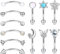 LOLIAS 12 Pcs 16G Rook Daith Boucles d'oreilles Incurvées Barbell Acier Inoxydable pour Femmes Tragus Piercing Sourcil Anneau Ventre Corps Piercing Barbell Banane Piercing Ensemble Bijoux 6-8mm