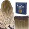 Fshine Flip in Extensions Echthaar 35cm Secret Extensions Echthaar Aschbraun mit Übergängen zu Platinblond und Aschblond Farbe 8 60 18