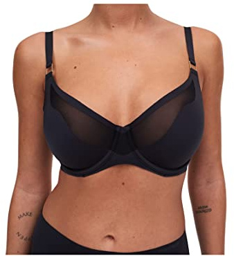 Chantelle Damen Pure Light Underwire Bra BH, Halbtransparent, Schwarz, 75F