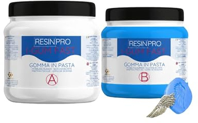 Resin Pro ® I-GUM FAST: Gomma Siliconica In Pasta Per Stampi (10Kg) Atossica e Ultra Veloce (5 minuti) Compatibile Resine Epossidiche, Poliuretaniche, Cera, Sapone, Gesso, Cemento, Durezza 24 Shore