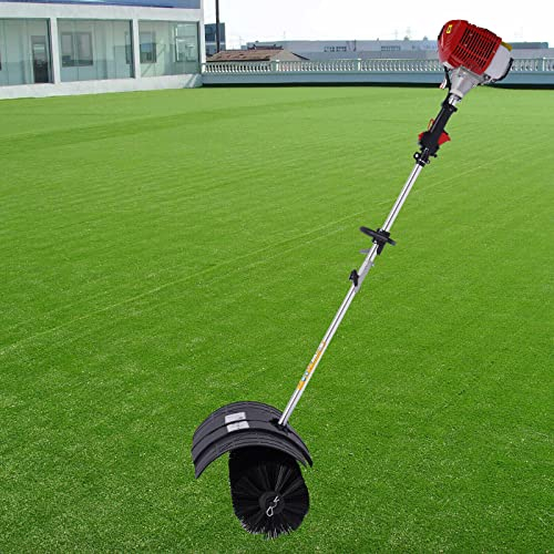 52CC Handheld Sweeper 2,3 HP Broom Driveway Weeder Air Cooled 1700W Gas Powered Brush Broom Artificial Grass Sweeper Clean Driveway Grass Brush Cleaner