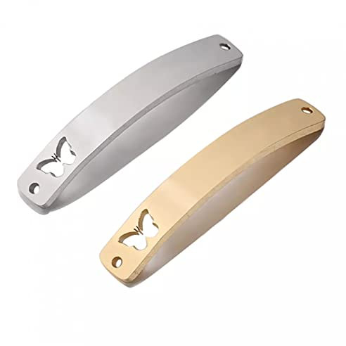 CNBPIC 5Pcs / Lot Edelstahl Hohle Schmetterling Anhänger Dog Tag Charms für Halskette DIY Schmuck Herstellung