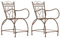 CLP 2er Set Stühle Sheela I Gartenstühle Aus Metall I Metallstuhl Mit Armlehnen Im Jugendstil, Farbe:antik braun