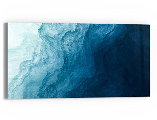 DEQORI Glasbild Echtglas | Motiv Aufgewühlte Wellen | horizontal einteilig 60x30 cm | schöne Dekoration | Wandbild für Wohnzimmer, Schlafzimmer, Flur & Küche | moderne Wanddeko