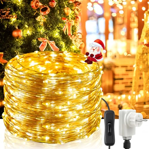 Catena Luminosa, 20M 200LEDs Luci Stringa LED con 8 Modalità, Luminosità regolabile Catena di Luci Impermeabile per Esterni, Adatto a Giardino, Feste, Natale Ghirlanda Luminosa