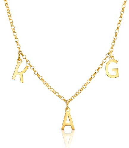 Personalised Name Chocker Necklace Initial Pendant | Available in Silver, Gold or Rose Gold | The Perfect Handmade Gift (18K Gold)