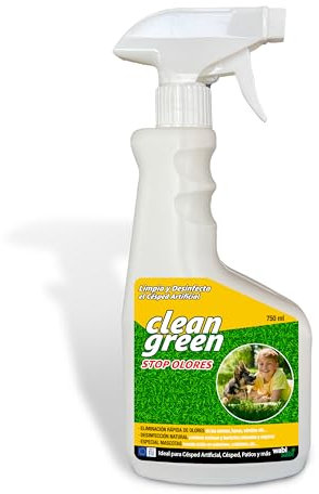 GREEN CLEAN Higienizador Cesped Artificial, Limpiador de Césped Artificial y Eliminador de Olores de orina y heces de mascotas - 750ml - Seguro para Niños, Aroma Refrescante