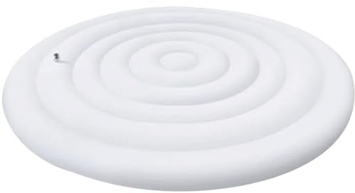 Porgeel Couvercle de Spa Gonflable Rond de 140 cm avec Valve de gonflage et de dégonflage Rapide et Facile, Coupe Vent, résistant à la Pluie, à la Neige, Couvercle isolé pour Spa (Rond)