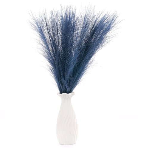 Uxney Lot de 20 herbes de la pampa artificielles - 55 cm - Herbe de la pampa artificielle - Fleurs séchées - Pour la décoration de la maison - Bleu marine