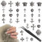 FMYODWU 64 Stück 3D Kreuz Nagel Ornament, Nagel Charme, Vintage Gothic Retro Punk Kreuz Herz Totenkopf, Silber, Gemischtes Silber Nagel Ornament, Nagel Dekoration mit 1 Pinzette