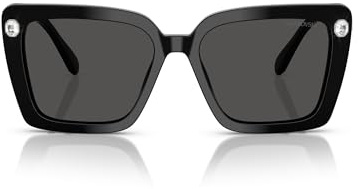 SWAROVSKI Damen Sk6032 Sonnenbrille, Schwarz/Dunkelgrau, 55 mm