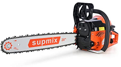 SUPMIXTOOLS Motosega a gas da 62 cc Motosega a gas da 50 cm a 2 tempi a benzina a benzina a mano sega a catena per tagliare alberi in legno