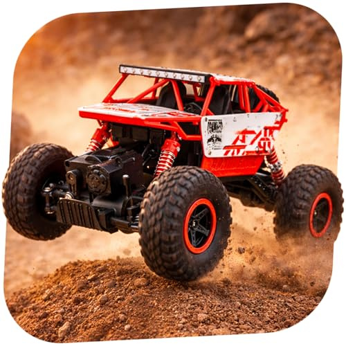 RC Ferngesteuerter 28cm Offroad Monster Truck 1:18 RTR, Rock Crawler mit Allradantrieb, Gummireifen, Stoßdämpfern, Brushed Motor, Truggy Geländewagen für Modellbau-Fans, ab 14 Jahren