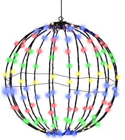 Mimoqk Outdoor Lights, Hanging Christmas Lights, Garden Balls, Illuminated Garden Balls, Globe Lights for Outdoor, Stylish Folding Lights for Halloween and Decorations