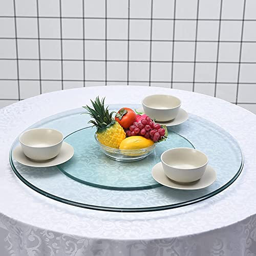 Mesa de Comedor Redonda de Vidrio con Tapa giratoria de 60 a 100 cm, Bandeja giratoria para Servir, Plato para Servir de Vidrio Templado Transparente para el hogar