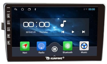 Kunfine Car CarPlay Android Auto Navigation Stereoanlage GPS Radio Rückfahrkamera Display 9 IPS Touchscreen Haupteinheit Tablet Pad Media Player für Toyota Verso 2010-2015, Quad Core 2G+64G