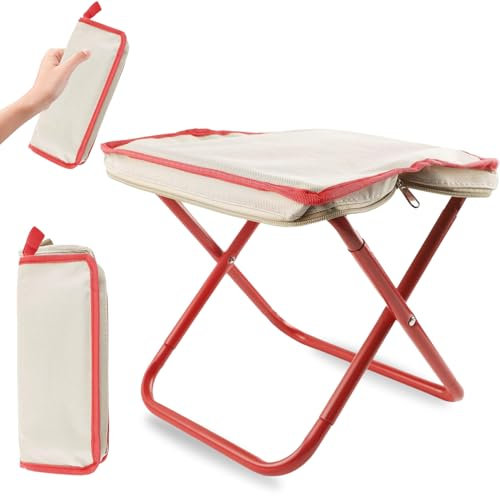BAISHUWU Tragbarer Balkon Hocker, Mini Camping Hocker mit Aufbewahrungsbeutel, Kleiner Tragbarer Klapphocker, Outdoor Angelhocker, Leicht Klapphocker, Faltbar Gartenhocker, für Camping, Angeln