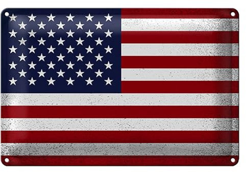 Vintage Blechschilder | USA Flagge | Retro Dekoration | 20 cm x 30 cm