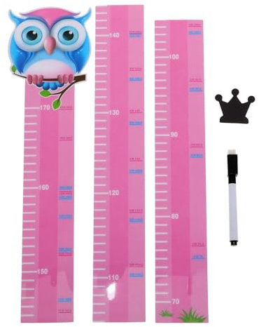 ERINGOGO Selbstklebende Messlatte Wandsticker mit Niedlichem Eulen motiv und Ablösbar Höhenverfolgung für Kinderzimmer als Dekorative Anime Wanddeko für Mädchenzimmer