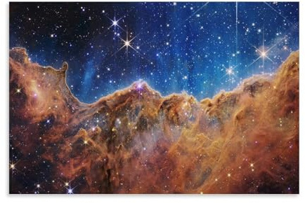 James Webb Weltraumteleskop Kosmische Klippe Carina Nebel Poster Dekoratives Gemälde Druck Bild Leinwand Wandkunst Schlafzimmer Büro Wohnzimmer Dekoration 60 x 90 cm