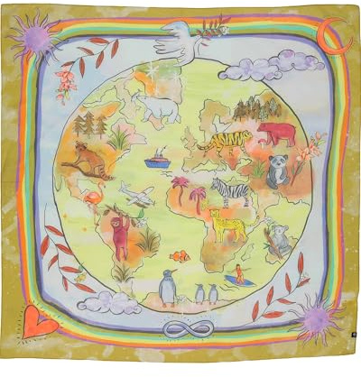 FRAAS Damen Tuch Tiere aus aller Welt Seidenmischung 103x103 cm | Halstuch Schal