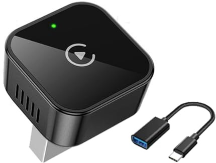Jovryn Adaptateur de Voiture Sans CarPlay Plug And Play à Connexion Automatique, Mise à Niveau de L'Adaptateur de Dongle USB Filaire Vers Sans A