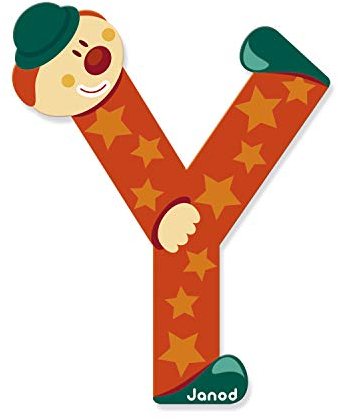 Janod J04566 Y Party B004XS8I86 Wooden Clown Letter, Multicoloured, one Size