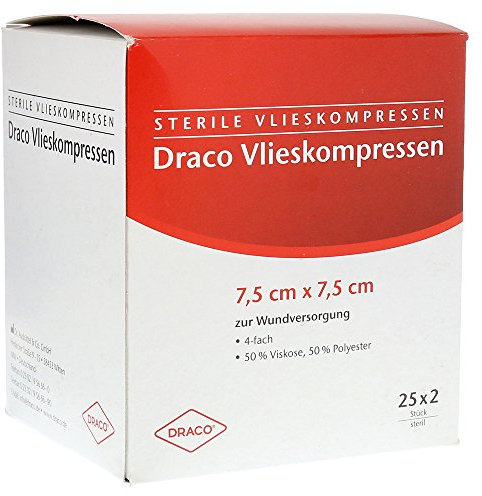 VLIESSTOFF-KOMPRESSEN steril 7,5x7,5 cm 4fach 25X2 St