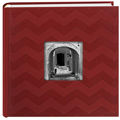 Pioneer Photo Albums Fotoalben DA-200CVR 200 Pocket Chevron geprägter Rahmen Kunstleder Fotoalbum, 10,2 x 15,2 cm, Rot, M