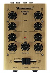 OMNITRONIC GNOME-202 Mini-Mixer gold | 2-Kanal-DJ-Mixer im Miniaturformat | Extrem leichter und kompakter DJ-Mixer | Metallgehäuse